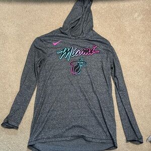 Miami heat long sleeve hooded shirt